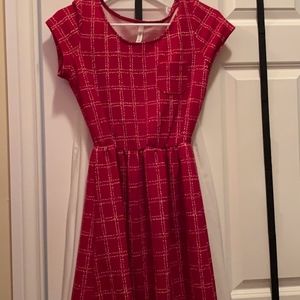 Short Sleeve Red and White Dress